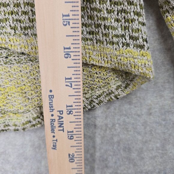 Body Central Striped Open Knit Sweater Yellow/Gray Long Sleeve Lightweight - Picture 5 of 6